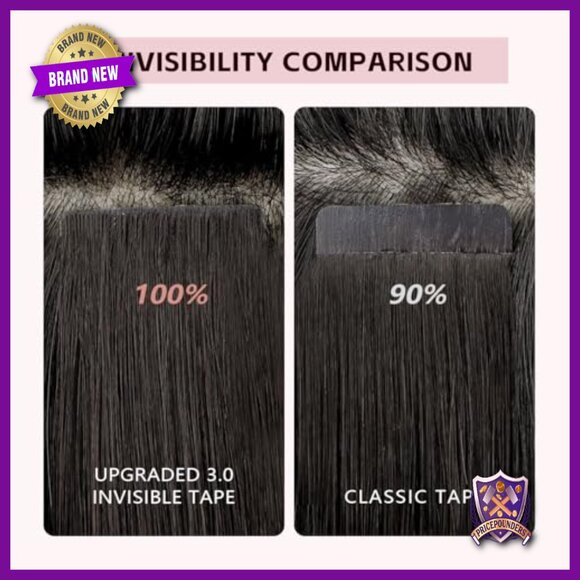 Real Human Hair Tape-In Extensions 14 Inch Seamless Invisible Hand-Tied main image 5